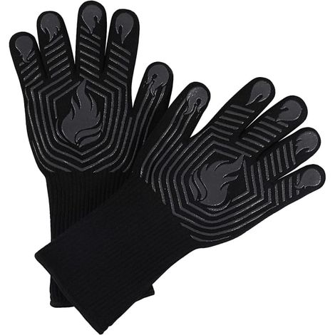 Gants de four résistants à la chaleur 800°C, mitaines anti-dérapantes en silicone lavables, gants de protection ignifuges pour cuisine, paire de gants thermiques (1/5)