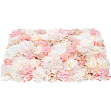 Panneaux Muraux en Fleurs Artificielles, Design Élégant, Parfait pour les Événements, Rose (1/2)