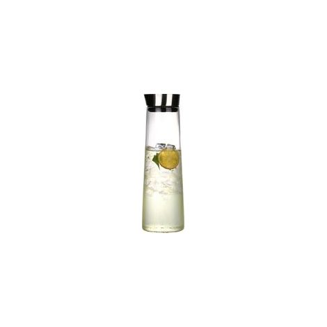 Pichet en verre résistant à la chaleur avec couvercle, idéal pour l'eau, le thé et les boissons (1/5)