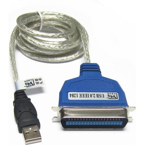 Cable  USB tipo A  macho a puerto Paralelo  C36(Conexión Impresora paralelo) WXP/VISTA/W7/W8/W10 (1/2)