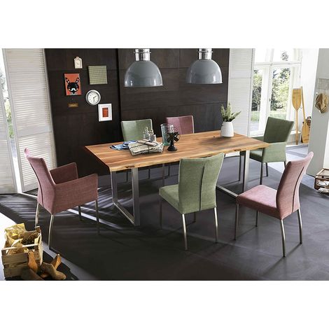 SIT 07100-85-Z Esstisch Baumkante massiv Akazie natur 200 x 100 silber (1/5)