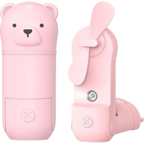 Mini ventilateur de poche portable avec brumisateur, 3 vitesses, pliable et rechargeable, puissant ventilateur de poche USB (1/5)