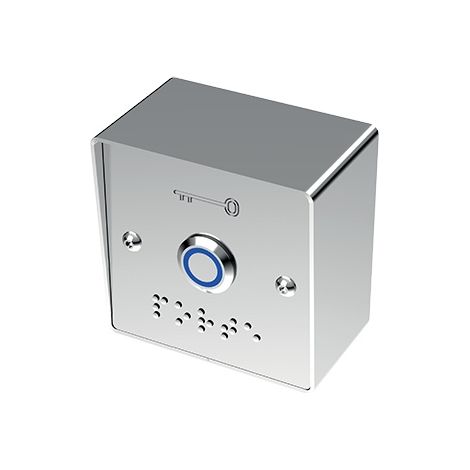 Bouton poussoir carré inox lumineux et braille applique PB19BAPL - SEWOSY