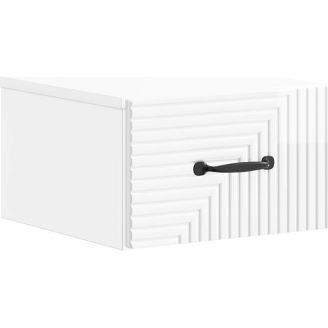 Mesita de Noche de Pared con cajón Brillante 34,5 x 33 x 20 cm vidaXL