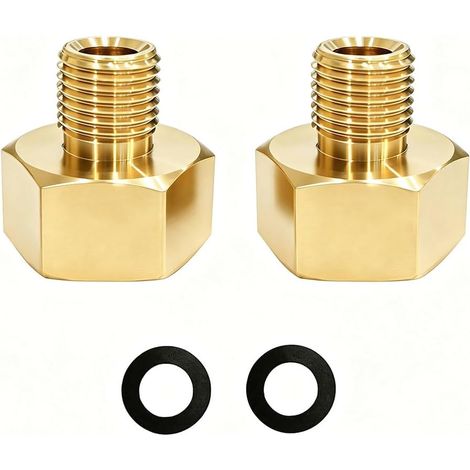 Raccord Gaz 2Pcs, Raccord Droit 1/2 Femelle, Filetage Gauche 1/4 Mâle (1/5)