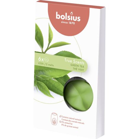 Bolsius True Scents - Wax Melts, Grüner Tee, 6er Pack Kerze