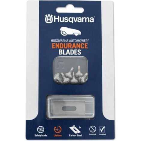 Husqvarna Automower Endurance - Lot de 6 Lames avec vis - Trou Oblong - Lame de qualité Plus Durable - Compatible avec Tous Les Robots tondeuses Husqvarna/Gardena/McCulloch (1/5)