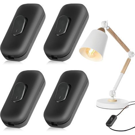 4 Pièces Interrupteur Lampe De Chevet,Interrupteur Bi-Polaire,Interrupteur à Bascule Bipolaire,Interrupteur à Touche Basculante,Interrupteur à Cordon En Ligne,Interupteur Lampe De Chevet (1/5)