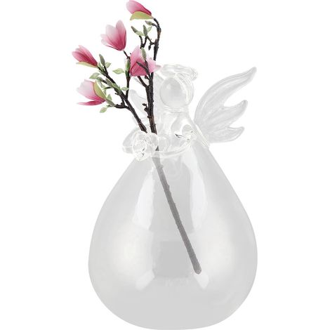 Vase en verre transparent fait main, style Angle, contenant à fleurs, décoration pour la maison ou le bureau (1/5)