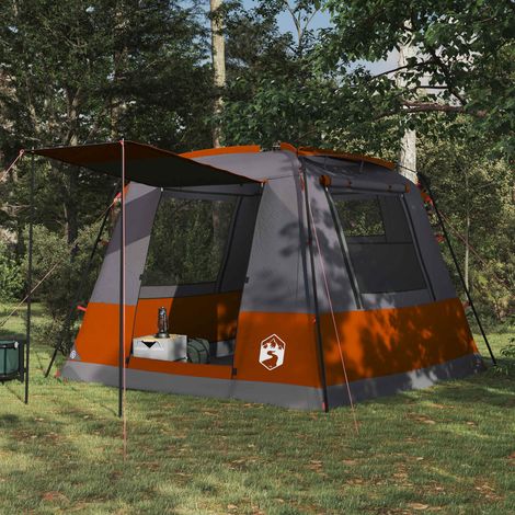 vidaXL Tenda Party Grigio e arancione 10 persone