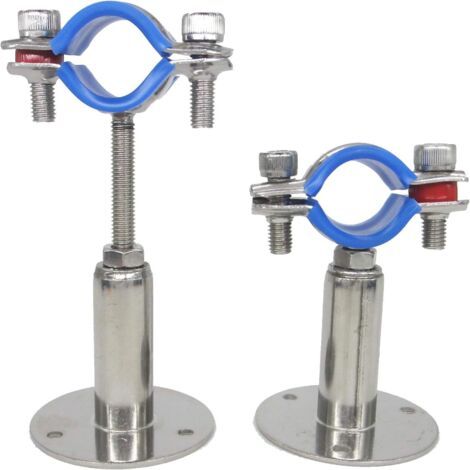 Lot de 2 Collier de serrage Acier inoxydable Réglable 50-100mm Pour tuyau 25-27mm Montage mural (1/5)