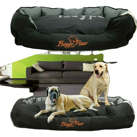 Lit pour chien, Imperméable, Lavable en machine, Noir-a, XXL (1/2)