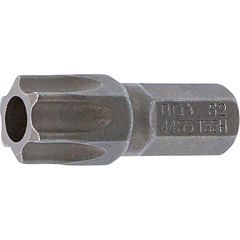 1 - Embout - Acier Chrome-Vanadium - Profil T Pour Torx Avec Perçage T55 - Pour Visserie Industrielle - Argent - 30x8 mm