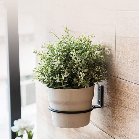 2 Stück Wandhalterungen für Blumentöpfe, Ring-Metall-Wandhalterung mit Schrauben, Pflanzgefäß-Haken, Halter, Blumentopf-Tablett-Ständer, Halterung für Terrasse, Balkon, Garten