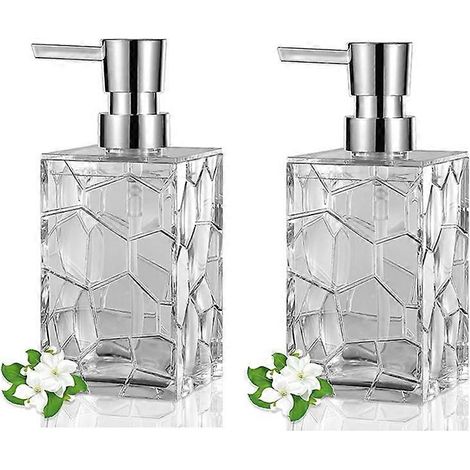 Distributeur de savon pour les mains, flacons à pompe en plastique acrylique transparent B (1/5)