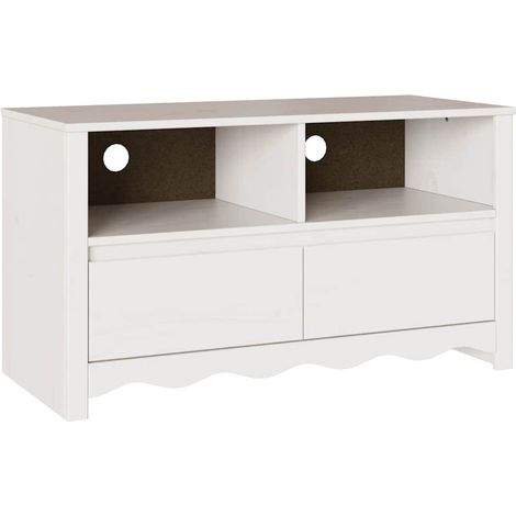 Maison Exclusive - TV-Schränk Drammen Weiß 99 x 43 x 55 cm Massiv