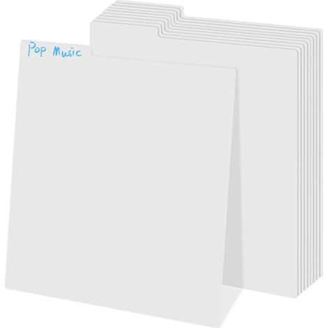 Lot de 10 intercalaires blancs pour disques vinyles - Organisateurs de bandes dessinées et de cartes à collectionner - Pour salle de classe et étagères de rangement (1/5)