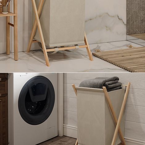 Panier à linge Bruno, Beige, 40 x 64 cm, Vicco (1/5)