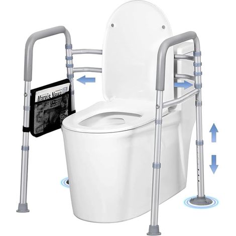 Barre d'appui pour toilettes, rehausseur de siège de toilette (1/3)