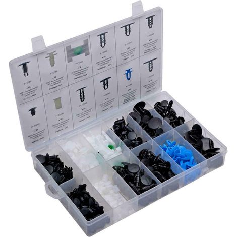 Set Rivetti in Plastica a Pressione 308pz Fissaggio Carrozzeria Riparazioni Auto (1/4)