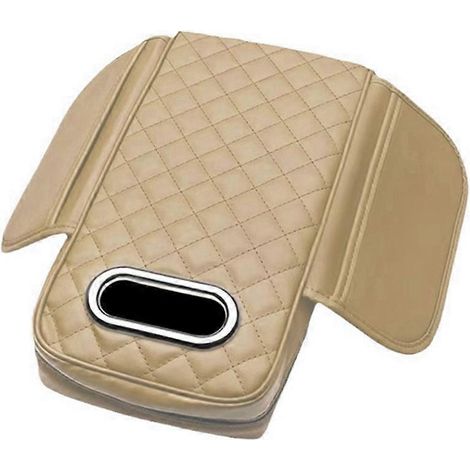 Housse d'accoudoir de voiture en cuir PU avec rangement pour mouchoirs, coussin de hauteur en mousse à mémoire de forme, coussin de protection pour accoudoir central de voiture. (1/5)