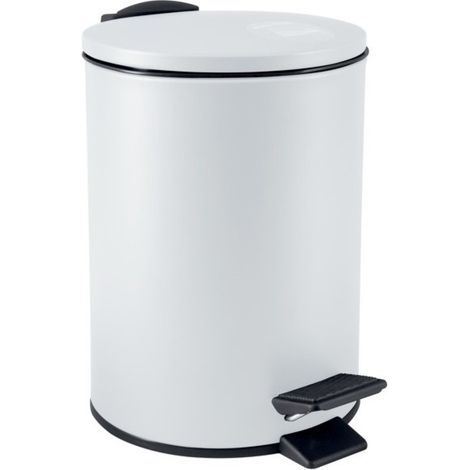 Poubelle à pédale ADELAR 3L Acier Blanc mat Spirella (1/5)