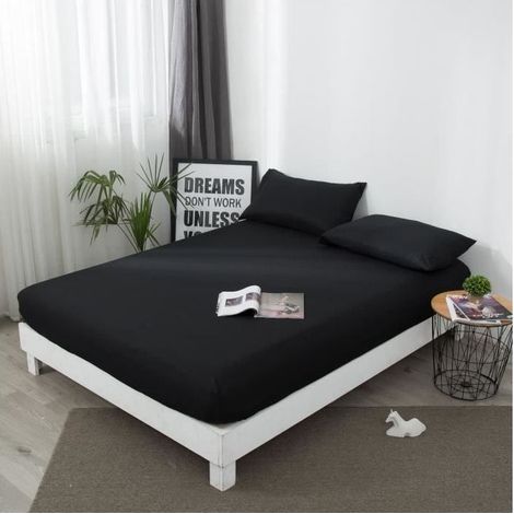 Matratzenschoner 90 x 200–30 cm, wasserdicht und atmungsaktiv, weich und geräuscharm, schwarz (1/5)