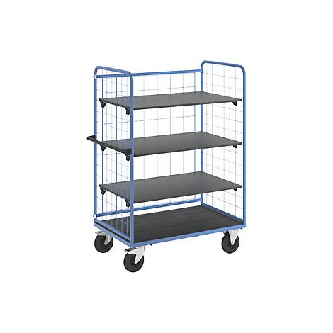 eurokraft pro Carrello a ripiani sponde grigliate su tre lati (1/4)