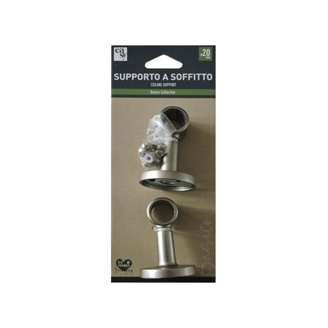 2PZ SUPPORTO A SOFFITTO D.20MM COL.NICHEL SATINATO
