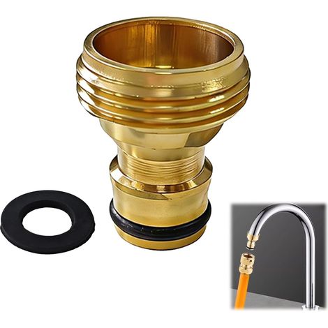 Adaptateur d’Eau avec Filetage Extérieur 3/4 Pouces et Raccord - Connecteur en Laiton Durable pour Robinet de Jardin (Compatible avec Gardena) (1/5)