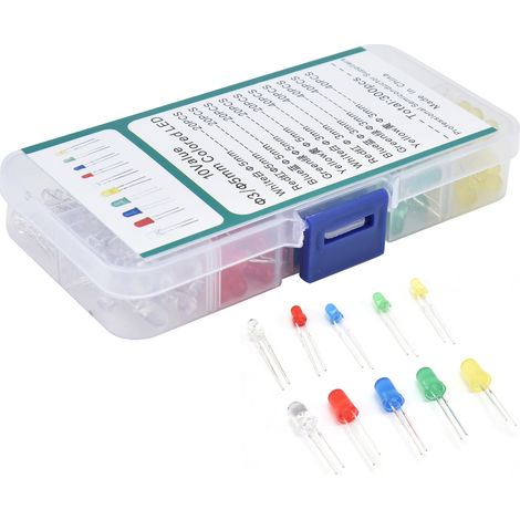 300 diodes LED 5 couleurs, ampoules, lampes, composants électroniques (1/5)