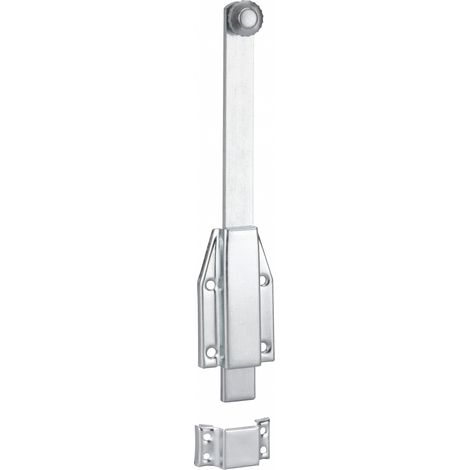Thirard – Verrou à plaquer 250mm – Gâche plate en acier zingué blanc – Pêne coulissant pour portes intérieures – Résistant à la corrosion