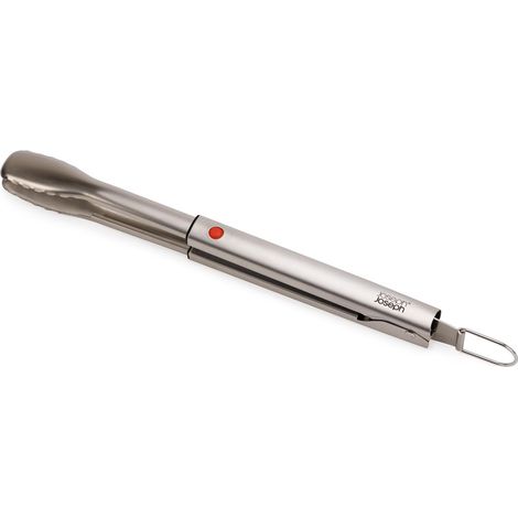 Pinces BBQ en Acier Inoxydable, Rétractables pour Rangement Compact, Prise Précise, Facile à Nettoyer, Boucle de Suspension (1/5)