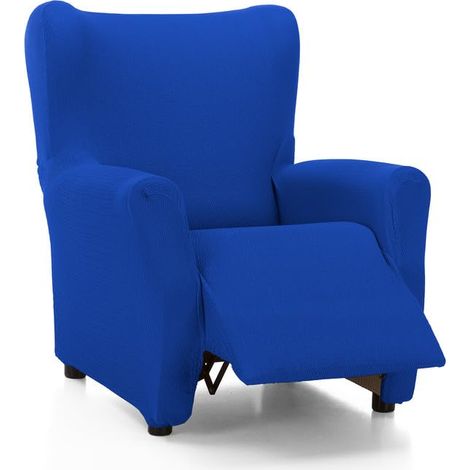 Housse de Fauteuil de Relaxation matelassée Ultra ajustée - Housse de Fauteuil de Relaxation Extensible en Couleur Bleu électrique - fabriquée en Espagne (1/4)