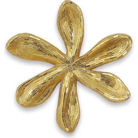 Escultura FLOR Grande Cristales Pared Color Dorado 51 x 48 x 8 cm - SpazioLuzio