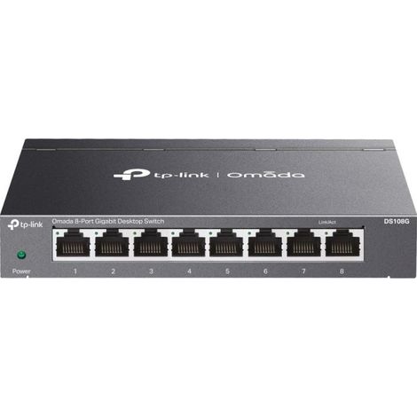 Switch TP-Link Omada DS108G No administrado Gigabit Ethernet (10/100/1000) Negro (1/5)