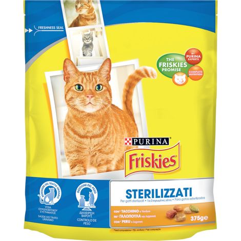 Multipack da 6 friskies gatto crocchette sterilizzati tacchino e verdure conf da 375 gr cadauna