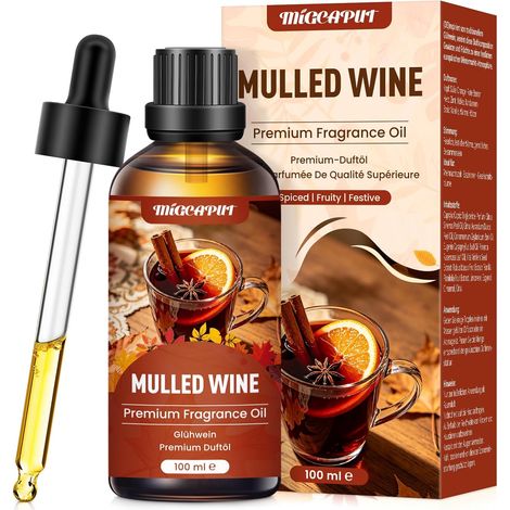 Huile Parfumée de Vin Chaud 100ML, Huile Essentielle Aromathérapie pour Diffuseurs, Fabrication Bougies (1/5)