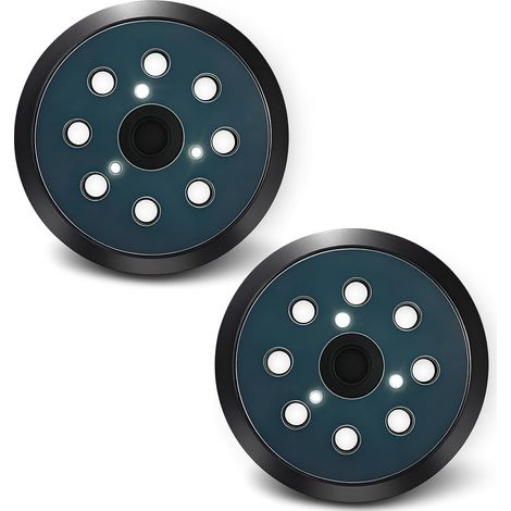 2PCS Tampon de Remplacement 125mm avec 8 Trous pour Ponceuse, Disque à Poncer, Patins de Ponçage, Plateau à Poncer Compatible pour Ponceuse Excentrique et Orbitale, Accessoires de Ponçage Durables (1/5)