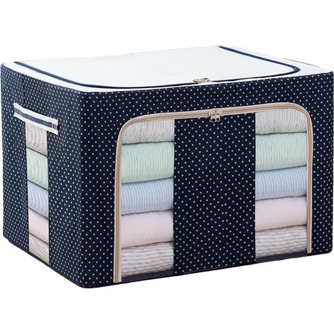 Sacs de rangement pour vêtements, sac de rangement pliable pour couvertures avec fenêtre transparente et poignées de transport (1/5)