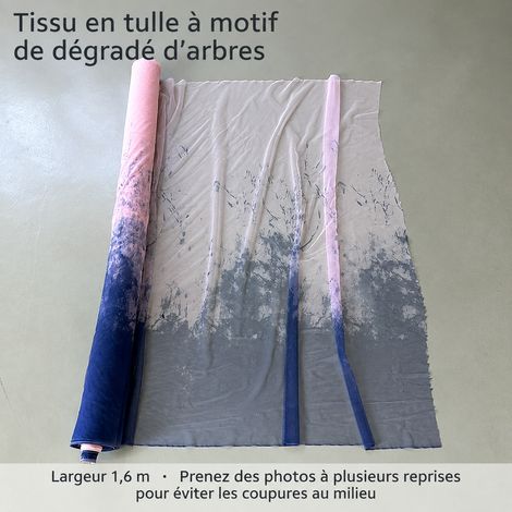 Tissu Voilage Dégradé Effet Lavis Draperie Décorative Rose Foncé 100 × 160 × 0,1 cm 60 g – Livraison gratuite (1/4)