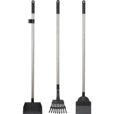 Ramasse Crotte Chien Telescopique Ramasse Crotte Pelle Rateau et Poubelle en Métal, Outile de Nettoyage pour Jardin （71cm78cm96cm） (1/5)