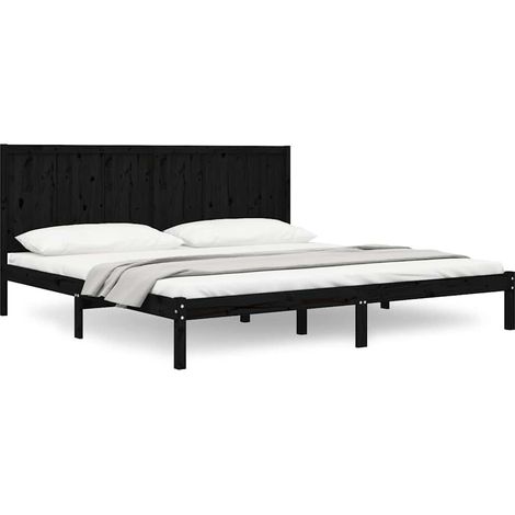Maison Exclusive - Massivholzbett Schwarz Kiefer 200x200 cm (1/5)