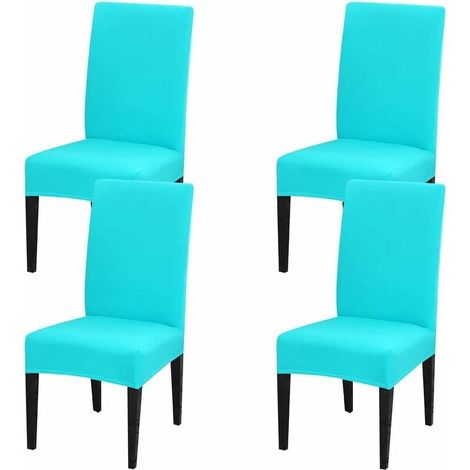4 housses de chaises de salle à manger élastiques à carreaux, amovibles et lavables, protège-sièges et chaussons pour restaurant, hôtel, banquet et cérémonie