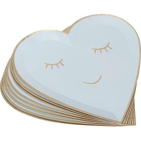 8 Assiettes en Carton Bleues 23 cm Forme Originale Jetables pour Fêtes, BBQ, Pique-nique et Goûter (1/5)