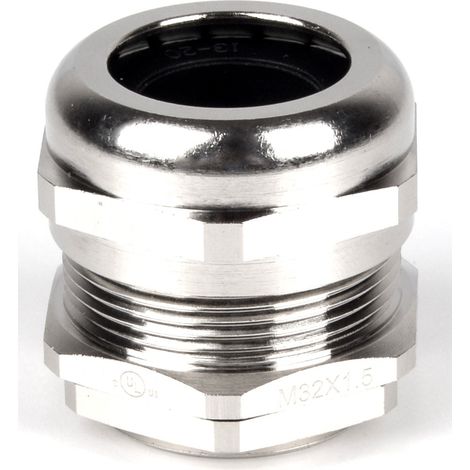 Presse-étoupe M32 x 1.5 en Laiton nickelé pour câble de 13mm à 20mm, avec contre-écrous, IP68 ( Prix pour 1 )