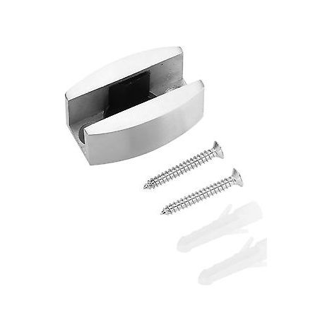 Bodenführung - Türführung - Glashalter - Schiebetürführung - Untere Führung für Glastüren - Edelstahl - Silber - 5 x 3 x 2,3 cm - für Glasschiebetüren