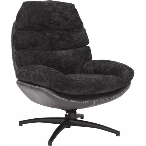 Fauteuil noir design bi matière Lagie (1/5)