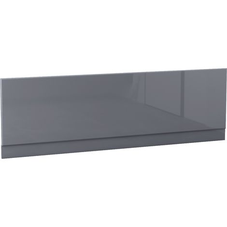 Aquariss Bathroom Gloss Grey Moisture Resistant Wooden Adjustable Height Bath Panel 1800mm Front Side Panel