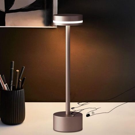 1800 mAh Rechargeable Wireless LED Table Lamp with Touch Sensor, Aluminum Housing, Certified Battery, USB-C Charging Port, Lamp (1/5)